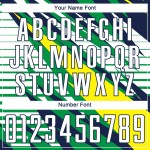 Maillot de football vert personnalisé par sublimation, uniforme blanc, jaune et bleu marine Maillot de football vert personnalisé par sublimation, uniforme blanc, jaune et bleu marine