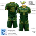 Maillot de football à motifs géométriques jaunes et verts, sublimation personnalisée