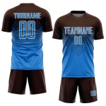 Maillot de football marron uniforme Powder, sublimation personnalisée bleu-crème Maillot de football marron uniforme Powder, sublimation personnalisée bleu-crème