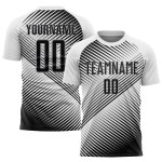 Maillot de football blanc personnalisé par sublimation, noir et gris Maillot de football blanc personnalisé par sublimation, noir et gris