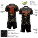 Maillot de football personnalisé rouge doré, ancien, noir, sublimation Maillot de football personnalisé rouge doré, ancien, noir, sublimation