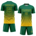 Maillot de football personnalisé à rayures fines, jaune, vert, à sublimation, délavé, Kelly Maillot de football personnalisé à rayures fines, jaune, vert, à sublimation, délavé, Kelly