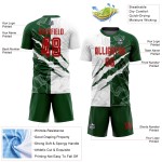 Maillot de football personnalisé à motif graffiti rouge-vert, sublimation à gratter Maillot de football personnalisé à motif graffiti rouge-vert, sublimation à gratter