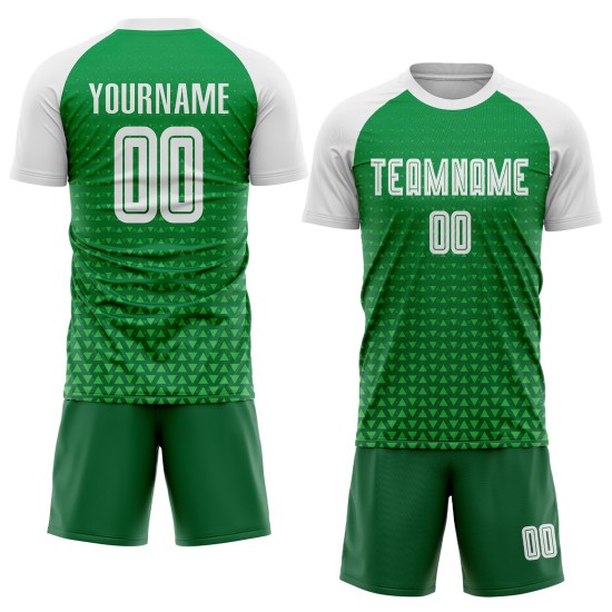 Maillot de football vert uniforme blanc sublimation personnalisé Kelly Maillot de football vert uniforme blanc sublimation personnalisé Kelly