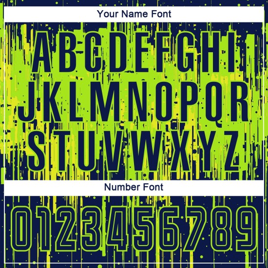 Maillot de football personnalisé jaune fluo, bleu marine et vert fluo, par sublimation Maillot de football personnalisé jaune fluo, bleu marine et vert fluo, par sublimation