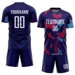 Maillot de football bleu marine, sublimation, blanc clair, personnalisé Maillot de football bleu marine, sublimation, blanc clair, personnalisé