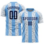 Maillot de football bleu marine, blanc et bleu, personnalisé, léger, sublimé Maillot de football bleu marine, blanc et bleu, personnalisé, léger, sublimé