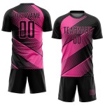 Maillot de football rose sublimé noir personnalisé Maillot de football rose sublimé noir personnalisé
