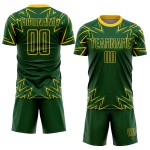Maillot de football à motifs géométriques jaunes et verts, sublimation personnalisée