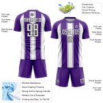 Maillot de football personnalisé à sublimation blanc-noir violet Maillot de football personnalisé à sublimation blanc-noir violet