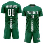 Maillot vert Kelly Shapes, uniforme de football personnalisé à sublimation avec flèche blanche et noire Maillot vert Kelly Shapes, uniforme de football personnalisé à sublimation avec flèche blanche et noire