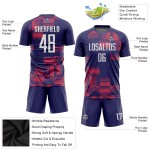 Maillot de football personnalisé à sublimation blanc-violet Maillot de football personnalisé à sublimation blanc-violet