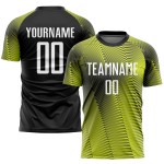 Maillot de football personnalisé à sublimation, blanc, noir et or