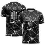 Maillot de football personnalisé par sublimation noir et blanc Maillot de football personnalisé par sublimation noir et blanc
