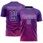 Maillot de football personnalisé blanc à sublimation Lines, violet