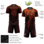Maillot de football marron personnalisé, orange, sublimation Maillot de football marron personnalisé, orange, sublimation