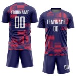 Maillot de football personnalisé à sublimation blanc-violet Maillot de football personnalisé à sublimation blanc-violet