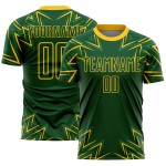Maillot de football à motifs géométriques jaunes et verts, sublimation personnalisée