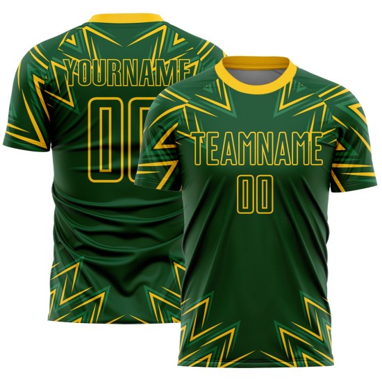 Maillot de football à motifs géométriques jaunes et verts, sublimation personnalisée