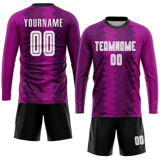 Maillot de football violet sublimé, uniforme blanc-rose personnalisé Maillot de football violet sublimé, uniforme blanc-rose personnalisé