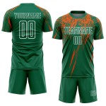 Maillot de football personnalisé orange-blanc-vert sublimé Kelly Maillot de football personnalisé orange-blanc-vert sublimé Kelly