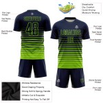Maillot de football bleu marine à rayures fines, dégradé de mode néon, personnalisé, vert, sublimation Maillot de football bleu marine à rayures fines, dégradé de mode néon, personnalisé, vert, sublimation