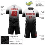 Maillot de football uniforme sublimé rouge-noir mode blanc fondu personnalisé