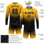 Maillot de football à manches longues, imprimé doré, à la mode, noir, personnalisé Maillot de football à manches longues, imprimé doré, à la mode, noir, personnalisé