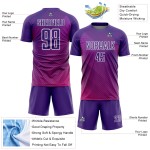 Maillot de football personnalisé blanc à sublimation Lines, violet