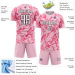Maillot de football rose clair, noir et rose, motif géométrique abstrait, sublimation Maillot de football rose clair, noir et rose, motif géométrique abstrait, sublimation