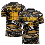 Maillot de football personnalisé à sublimation dorée avec figurine dorée Maillot de football personnalisé à sublimation dorée avec figurine dorée