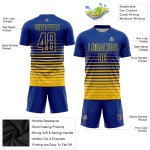 Maillot de football à rayures royales jaunes, uniforme de football à sublimation, personnalisé et à la mode Maillot de football à rayures royales jaunes, uniforme de football à sublimation, personnalisé et à la mode