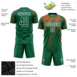 Maillot de football personnalisé orange-blanc-vert sublimé Kelly Maillot de football personnalisé orange-blanc-vert sublimé Kelly