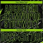 Maillot de football vert uniforme lignes sublimation noir néon personnalisé Maillot de football vert uniforme lignes sublimation noir néon personnalisé