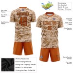 Maillot de service camouflage personnalisé Salute To Soccer orange-marron Texas Uniform Sublimation Maillot de service camouflage personnalisé Salute To Soccer orange-marron Texas Uniform Sublimation