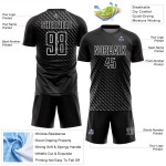Maillot de football noir à motifs géométriques, uniforme de sublimation, personnalisé, blanc Maillot de football noir à motifs géométriques, uniforme de sublimation, personnalisé, blanc
