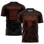 Maillot de football personnalisé noir orange sublimé