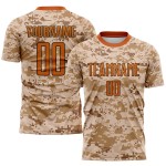 Maillot de service camouflage personnalisé Salute To Soccer orange-marron Texas Uniform Sublimation Maillot de service camouflage personnalisé Salute To Soccer orange-marron Texas Uniform Sublimation