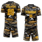 Maillot de football personnalisé à sublimation dorée avec figurine dorée Maillot de football personnalisé à sublimation dorée avec figurine dorée