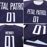 Maillot de football personnalisé violet, blanc foncé et noir, par sublimation Maillot de football personnalisé violet, blanc foncé et noir, par sublimation