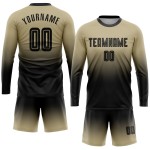 Maillot de football doré à manches longues, uniforme personnalisé, dégradé de couleur noire, sublimation Vegas Maillot de football doré à manches longues, uniforme personnalisé, dégradé de couleur noire, sublimation Vegas