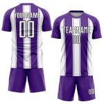 Maillot de football personnalisé à sublimation blanc-noir violet Maillot de football personnalisé à sublimation blanc-noir violet