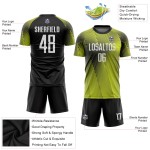 Maillot de football personnalisé à sublimation, blanc, noir et or