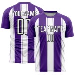 Maillot de football personnalisé à sublimation blanc-noir violet Maillot de football personnalisé à sublimation blanc-noir violet