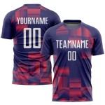Maillot de football personnalisé à sublimation blanc-violet Maillot de football personnalisé à sublimation blanc-violet