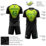 Maillot de football Kelly personnalisé par sublimation, vert et noir Maillot de football Kelly personnalisé par sublimation, vert et noir
