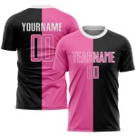 Maillot personnalisé Split, uniforme de mode, sublimation, noir, rose et blanc, football Maillot personnalisé Split, uniforme de mode, sublimation, noir, rose et blanc, football
