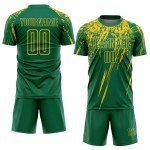 Maillot de football personnalisé vert Kelly jaune par sublimation Maillot de football personnalisé vert Kelly jaune par sublimation