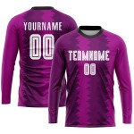 Maillot de football violet sublimé, uniforme blanc-rose personnalisé Maillot de football violet sublimé, uniforme blanc-rose personnalisé