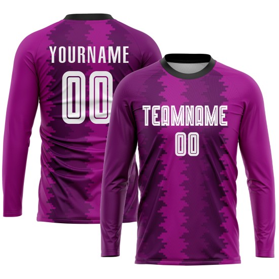Maillot de football violet sublimé, uniforme blanc-rose personnalisé Maillot de football violet sublimé, uniforme blanc-rose personnalisé